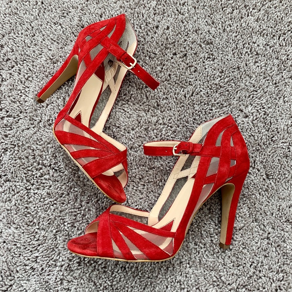 🔥Red🔥 Isola Open Toed Heels Size 10